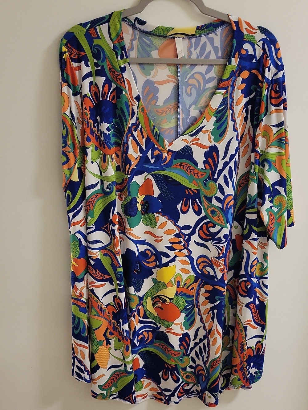 Curvie Luvie Short Sleeve Tunic Top In Lightweight Summer Mateeial Size 4xl